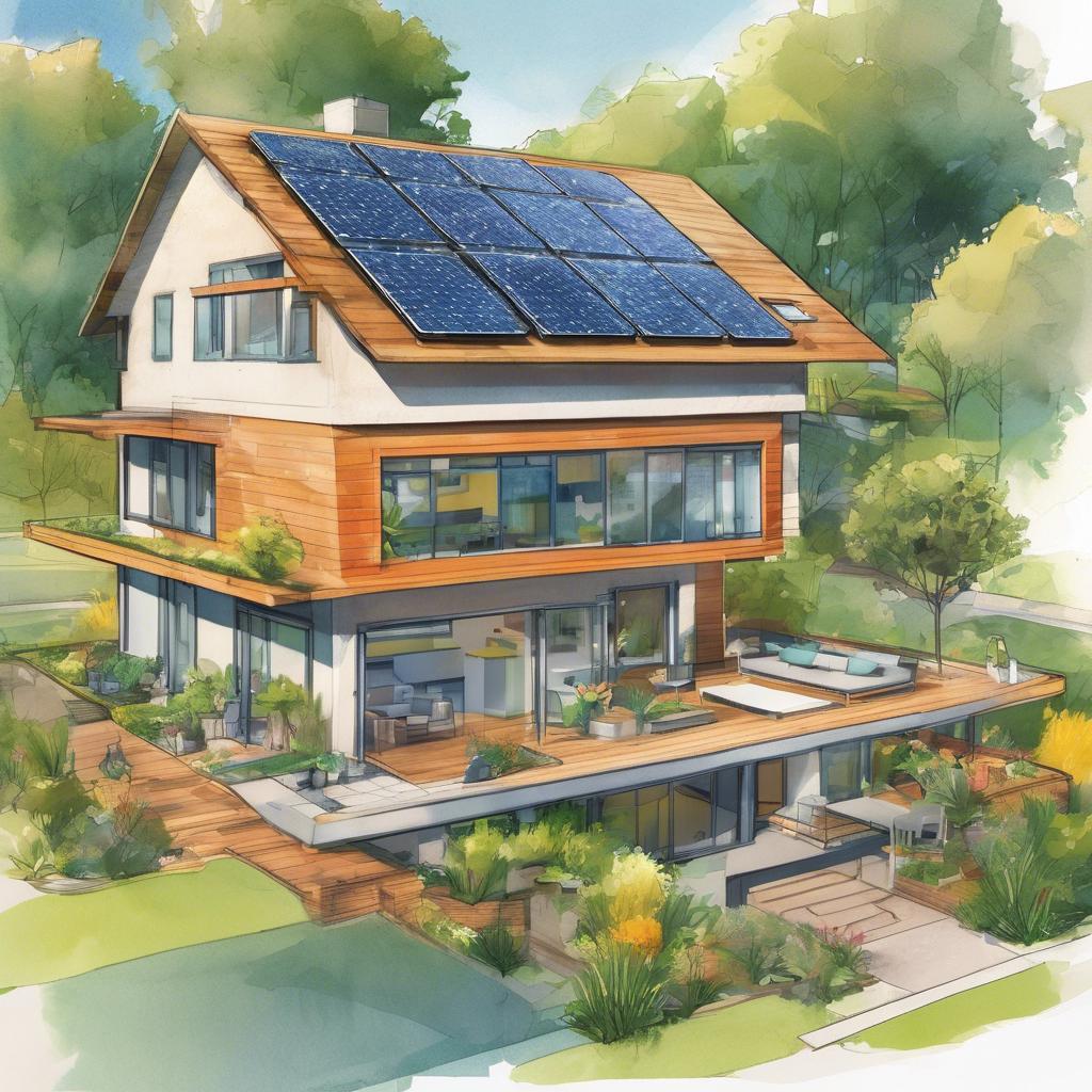 Energiatakarékos otthon illusztráció